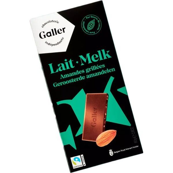 Chocolate tablet Galler Milk Almonds, 80 g