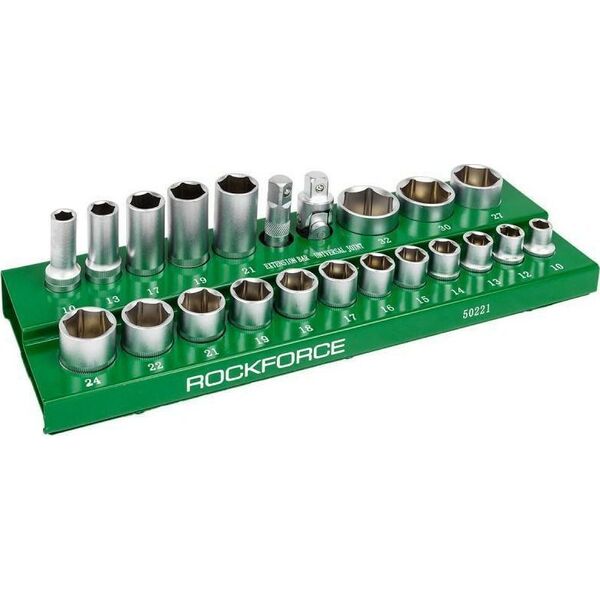 Rockforce ROCKFORCE NASADKI KRÓTKIE  6-KĄT. 22szt.1/2" 10-32mm /WKŁADKA/PÓŁKA