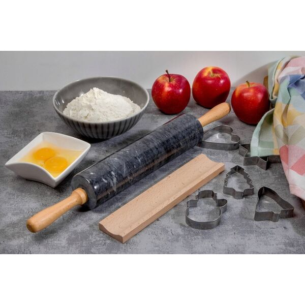 WAŁEK MARMUROWY DO CIASTA Z PODSTAWKĄ 46cm BRUNBESTE BB-3240