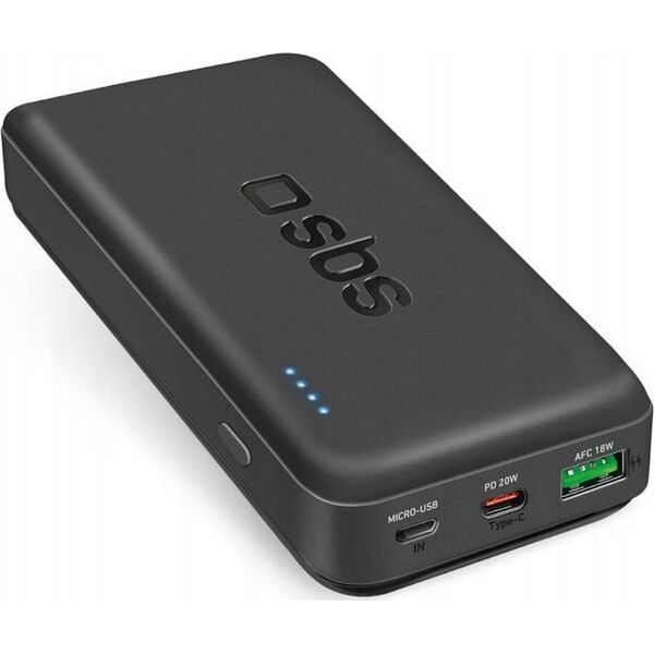Powerbank SBS TTBB20000PD20K 20000 mAh 20W PD USB-C, USB-A, Micro-USB - czarny