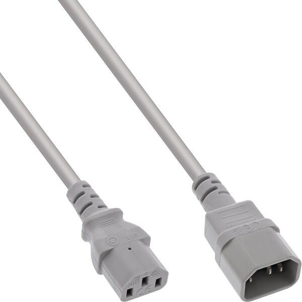 Καλώδιο τροφοδοσίας InLine INLINE Netzkabel Kaltgeraeteverlaengerung C13 zu C14 0,3m γκρι 13839074 4043718298006