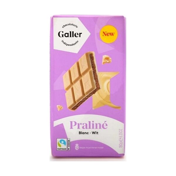 White chocolate tablet with praline filling Galler Blanc Praline, 180 g