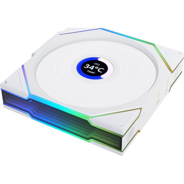 Lian Li UNI FAN TL Wireless LCD Lüfter, ARGB, PWM - 120 mm, weiß
