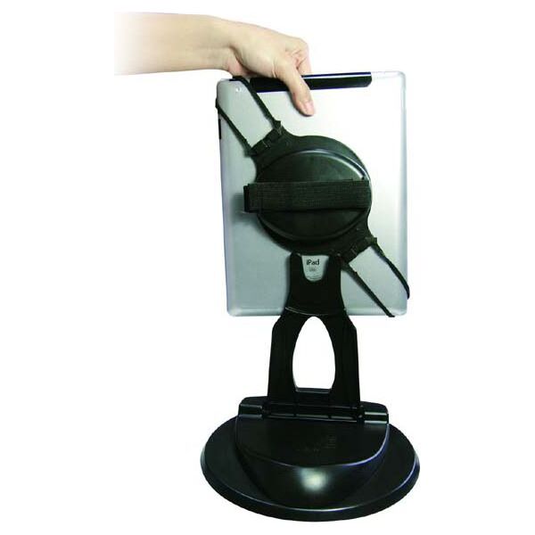 Stojak pod tablet, obrotowy, czarny