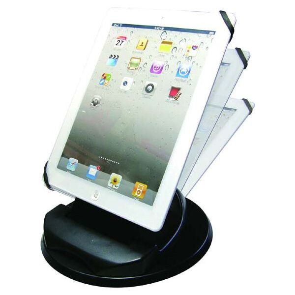 Stojak pod tablet, obrotowy, czarny