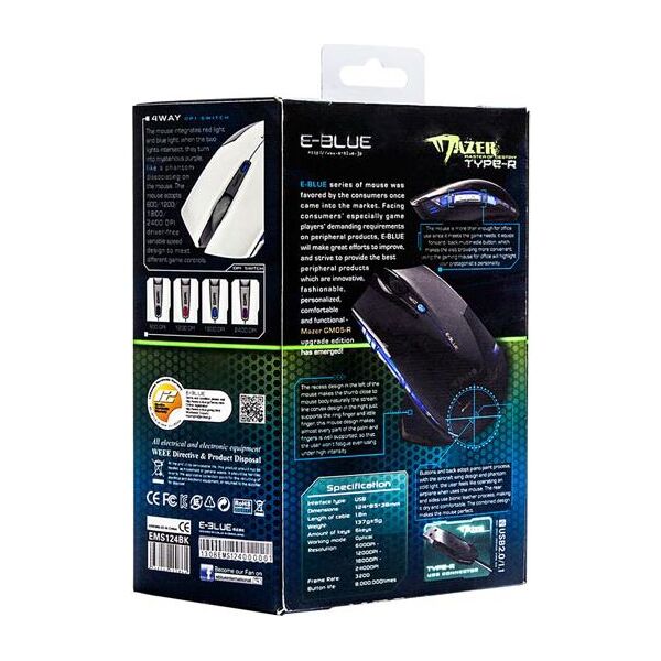 Mysz E-Blue Mazer R  (EMS124BK)