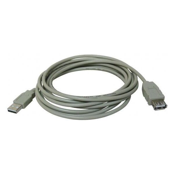 Kabel USB Logo USB-A - USB-A 5 m Biały (15852)
