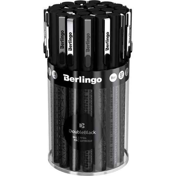 Berlingo, pióro kulkowe, niebieskie, 24szt, 0.5mm, DoubleBlack