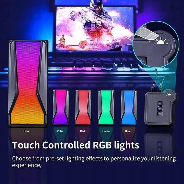 Głośniki komputerowe Marvo Marvo głośniki SG-274, 2.0, 6W, czarne, regulacja głośności, 150Hz-20kHz, RGB