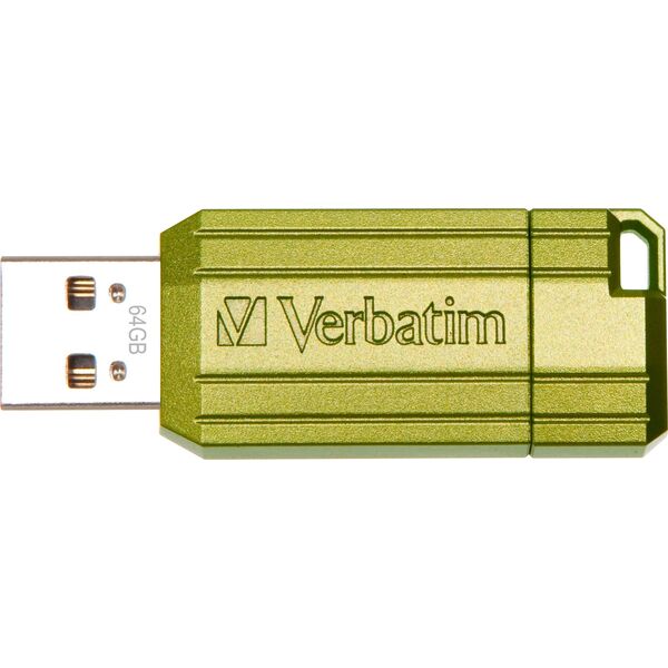 Pendrive Verbatim Verbatim USB flash disk, USB 2.0, 64GB, Store,N,Go PinStripe, zielony, 49964, do archiwizacji danych
