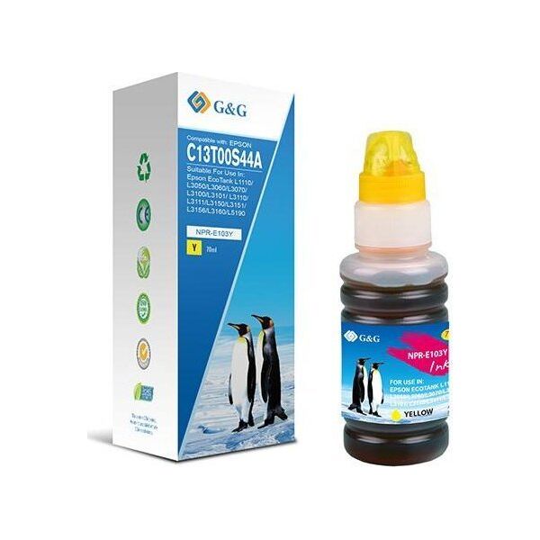 Tusz G&G kompatybilny z C13T00S44A, NPR-E103Y-70ml-B, yellow