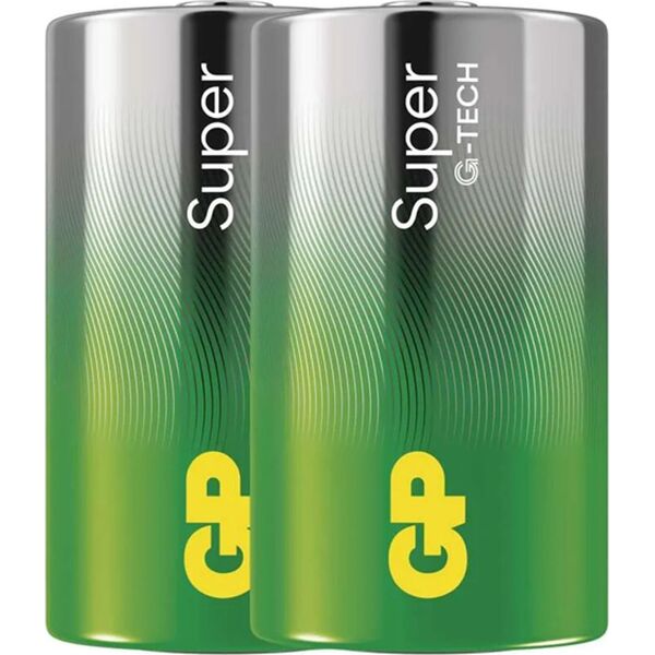 GP Bateria alkaliczna, LR20, LR20, 1.5V, GP, Folia, 2-pack, SUPER, ogniwo format D