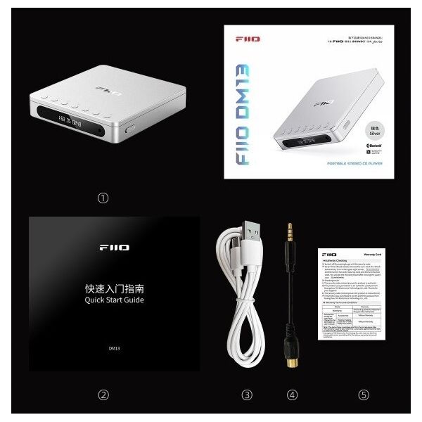 Odtwarzacz CD FiiO FiiO DM13 BT - silver - Przenośny odtwarzacz CD z Bluetooth