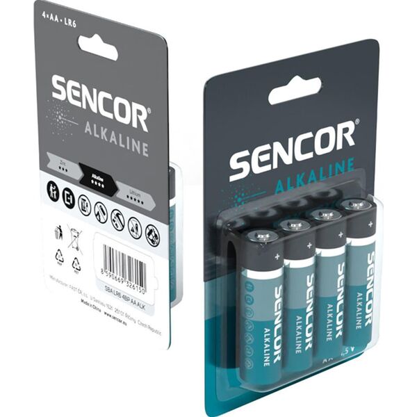 Sencor Bateria alkaliczna, AA (LR6), AA, 1.5V, Sencor, blistr, 4-pack