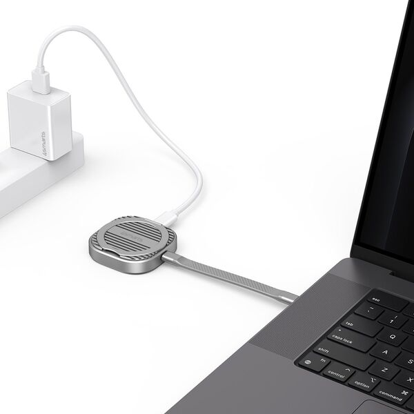Magnetyczna obudowa SSD 4smarts do 4TB    z podpórką 3C MagSafe szary 541311