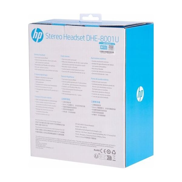 HP DHE-8001, s�uchawki z mikrofonem, przewodowaczarna, 2.0, pod�wietlona, 3.5 mm jack + USB