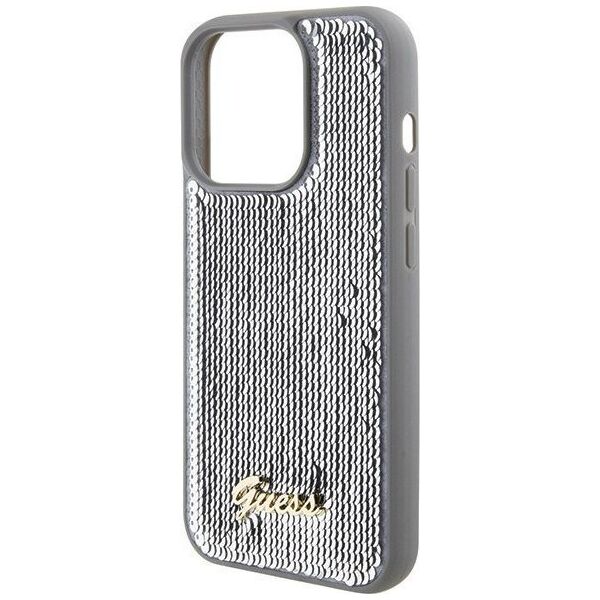 Guess Guess GUHCP15XPSFDGSS iPhone 15 Pro Max 6.7" srebrny/silver hardcase Sequin Script Metal