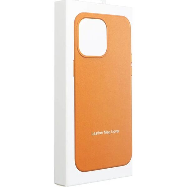 Θήκη OEM LEATHER MAG COVER συμβατή με MagSafe για IPHONE 16 πορτοκαλί 14243401 5903400000000