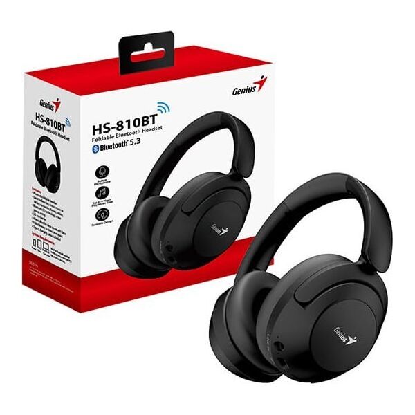 Genius HS-810BT słuchawki z mikrofonem, regulacja głośności, czarna, bluetooth