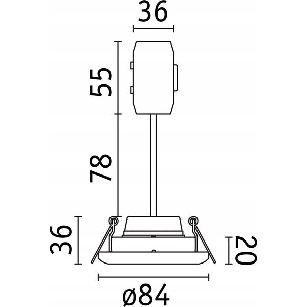 Oprawa do wbudowania LANATI COIN LED 6W 470lm 84mm 2700K IP20 230V drewno / czarny matowy  / aluminium