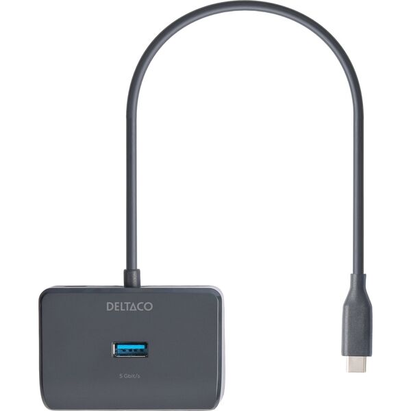 USB HUB Deltaco USB-C šakotuvas DELTACO, 5 Gbps, 4x USB-A, juodas / USBC-HUB203 / 1902428 13665980 7333048060686