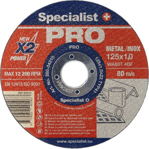 Specialist+ SPECIALIST+ δίσκος κοπής μετάλλων PRO, 125x1x22 mm 14417827 4779052491963