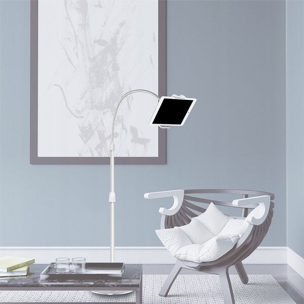 LogiLink Standfuß mit Schwanenhals für Mobilgeräte, silber geignet für 4.7" (11,94 cm) - 12.9" (32,77 cm) Smartphones - 1 Stück (AA0082A)