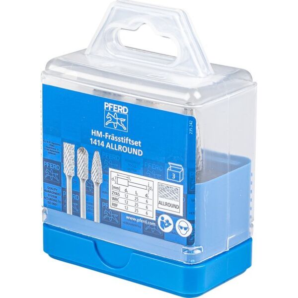 Σετ φρεζαρίσματος HM 3 μερών Sourcing PFERD Allround 1414 12mm 13494140 4007220226704