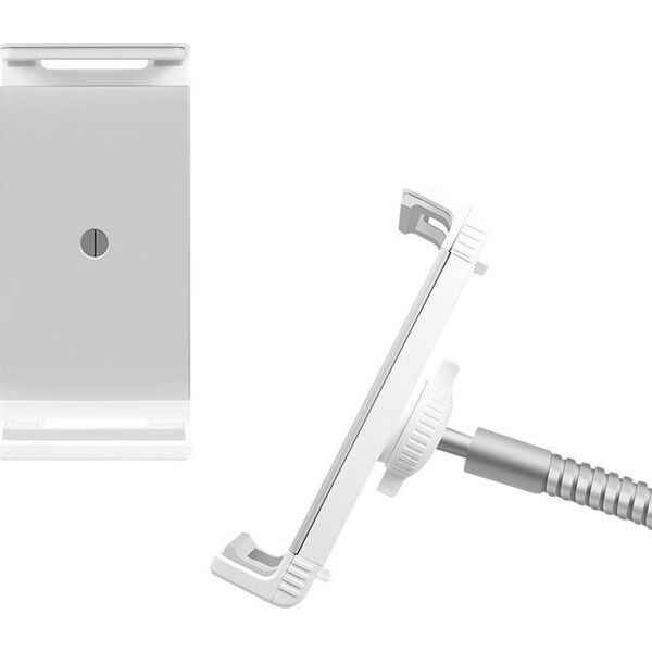 LogiLink Standfuß mit Schwanenhals für Mobilgeräte, silber geignet für 4.7" (11,94 cm) - 12.9" (32,77 cm) Smartphones - 1 Stück (AA0082A)