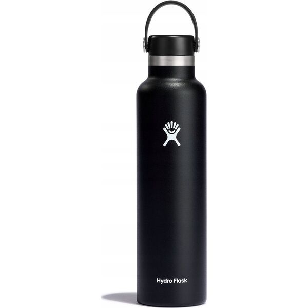 Hydro Flask Standard Mouth Flex Straw Cap water bottle, 700 ml - Black