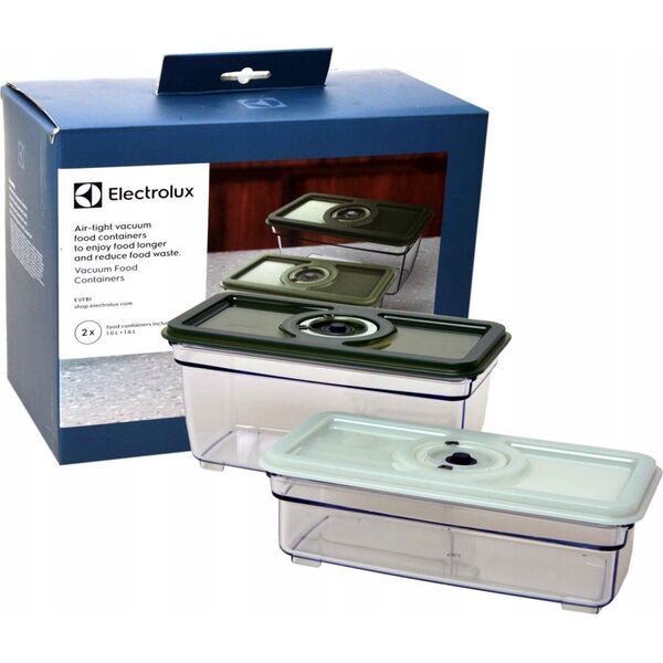 Vacuum container set for Electrolux EVFK1, EVFK1+ and EVSK1 vacuum sealers, 2 pcs.