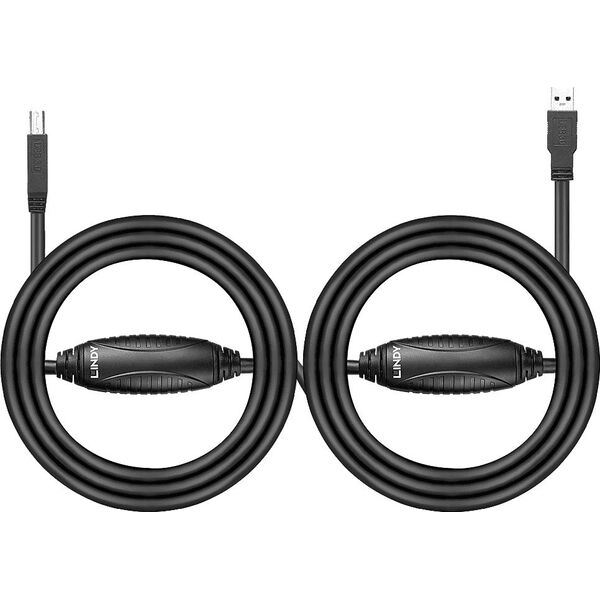 Kabel USB Lindy USB-A - 10 m Czarny (43098)