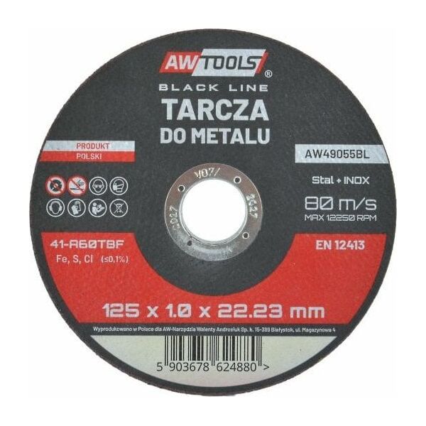 AWTools AW DISC FOR METAL 125*1,0mm ΜΑΥΡΗ ΓΡΑΜΜΗ 14104774 5903678624880