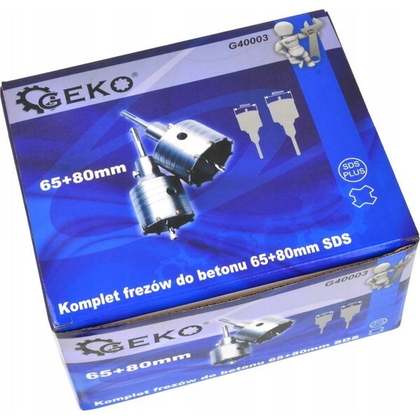 Geko Kpl. frezów do betonu 65+80mm SDS(10)