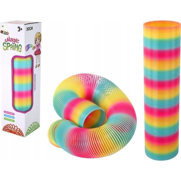 LeanToys Magiczna Kultowa Sprężyna Kolorowa 30 Cm Zabawka