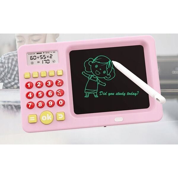 Tablet Rysunkowy Tablica LCD 5,2'' Kolorowa Deska Kreślarska + Kalkulator / Różowy