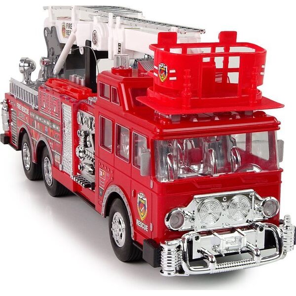 Zdalnie Sterowana Straż Pożarna Pedał Gazu Hamulec Pilot Dźwięk LEAN Toys
