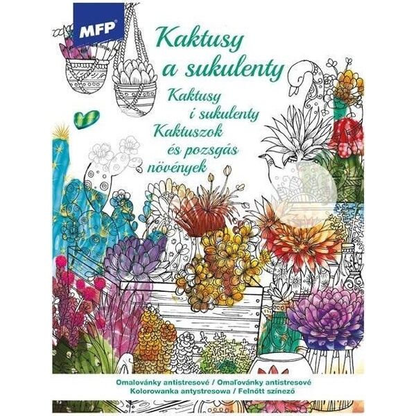 Kolorowanka antystresowa Kaktusy i sukulenty