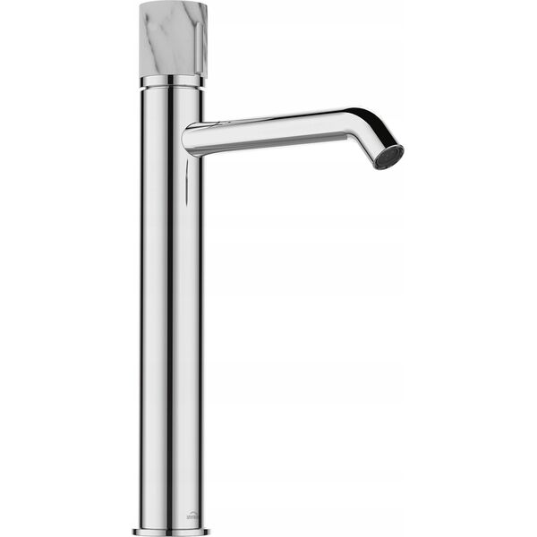 Washbasin faucet INVENA GABRO PLUS, high, chrome, with marble handle