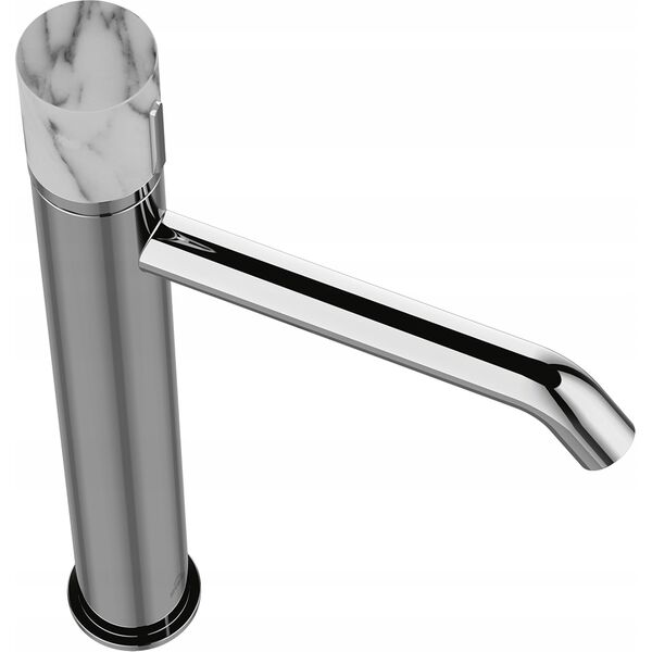 Washbasin faucet INVENA GABRO PLUS, high, chrome, with marble handle