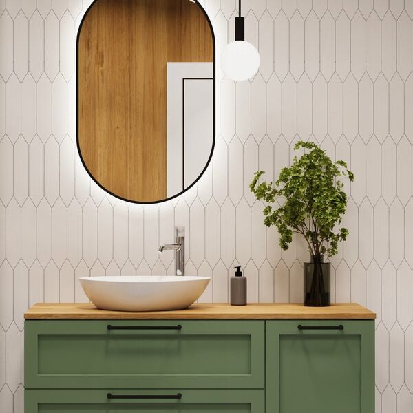 Washbasin faucet INVENA GABRO PLUS, high, chrome, with marble handle