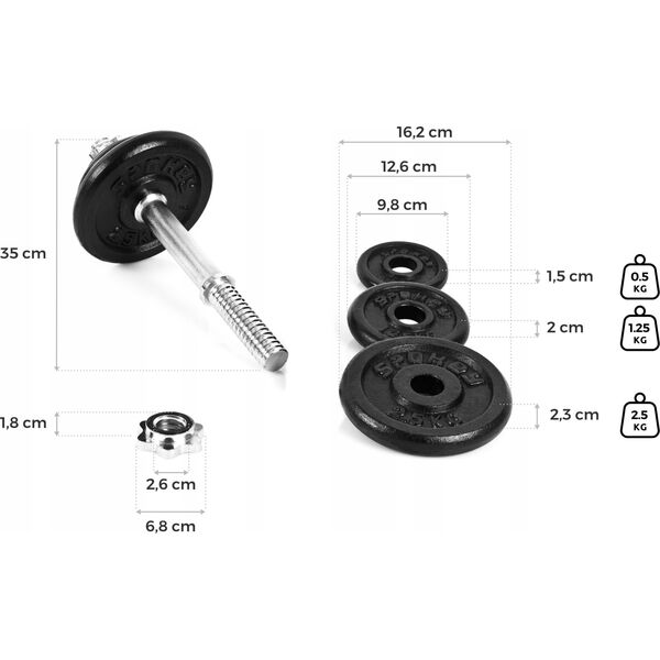 Zestaw dwóch hantli 21 kg Spokey EGIR