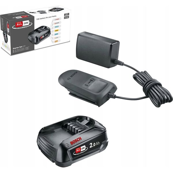 BOSCH. BATTERY 18V 2.0Ah + CHARGER AL18V-20