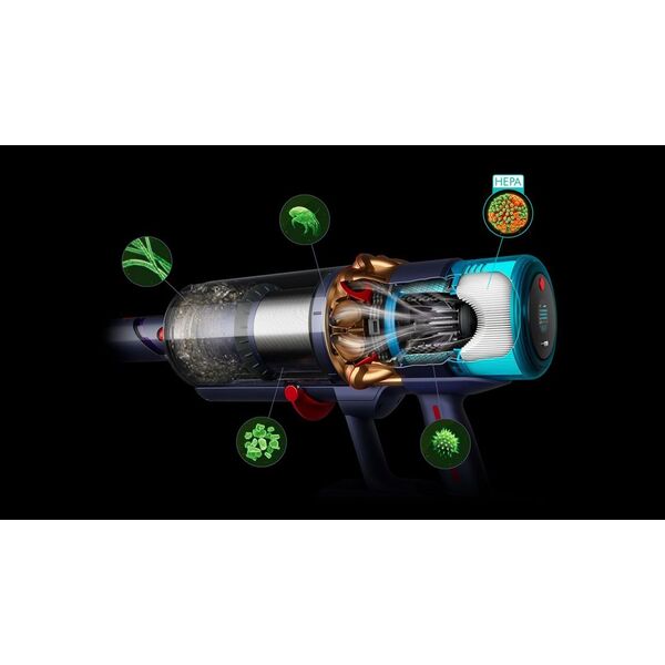 Dyson Gen5detect odkurzacz przenośny Niebieski, Miedziany Bez worka