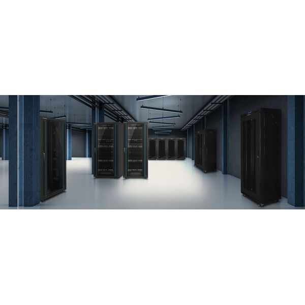 SZAFA INSTALACYJNA RACK WISZĄCA 19" 9U 600X450 SZARA DRZWI PERFOROWANE LANBERG (FLAT PACK)