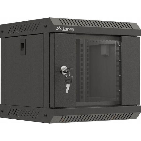 SZAFA INSTALACYJNA RACK WISZĄCA 19" 4U 600X450 SZARA DRZWI PERFOROWANE LANBERG (FLAT PACK)
