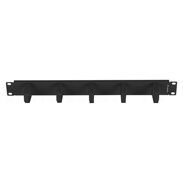 ORGANIZER KABLI 19" 1U Z 5 METALOWYMI UCHWYTAMI TYP B CZARNY LANBERG
