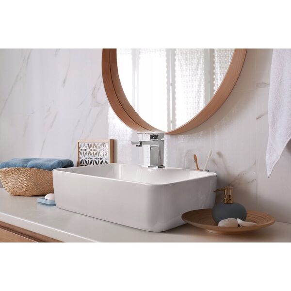 Washbasin faucet INVENA PAROS, low, chrome color