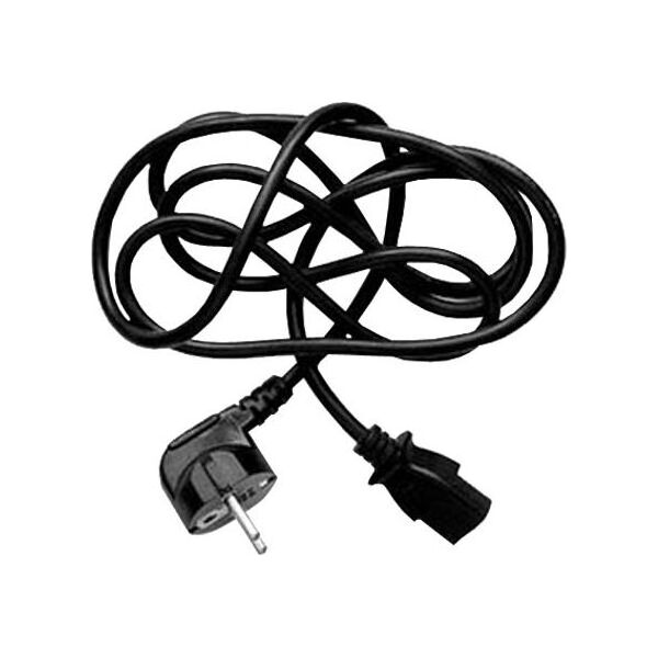 Kabel zasilający Logo Kabel sieciowy 230V zasilacz, CEE7 (widelec)-C13, 2m, VDE approved, czarny, Logo, 5 pack (economy), cena za 1 kus