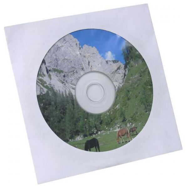 Logo Koperta na 1 szt. CD, papier, biała, z okienkiem, 100-pack